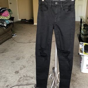 American Eagle Hirise jegging black, size 00 short